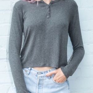 Brandy Melville Grey Button Up Sweater
